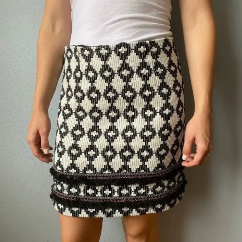 Merona Boho black and white skirt with pop of color